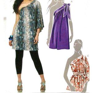 McCalls Sewing Pattern 6118 Tunic Sash Off Shoulder Misses Size 12-18‎